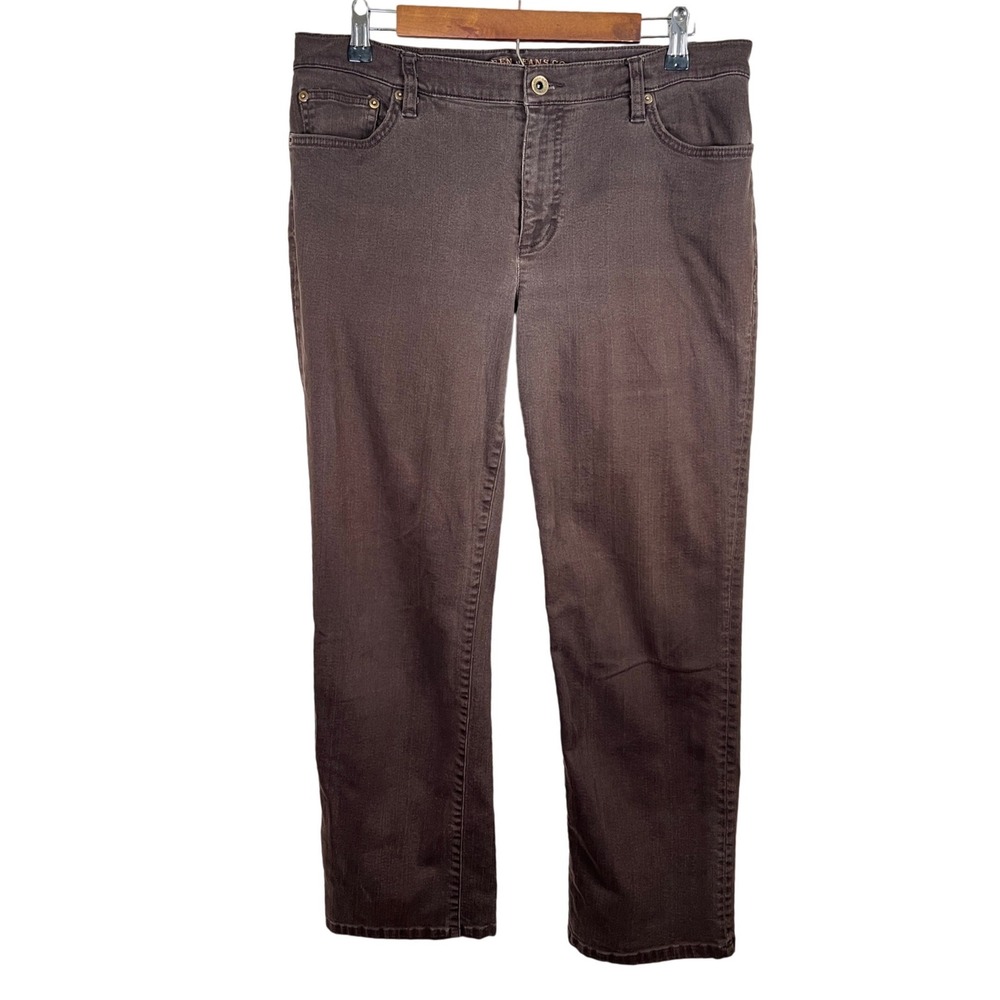 Lauren Ralph Lauren Jeans Brown Straight Leg Premium Denim Pants Womens 12